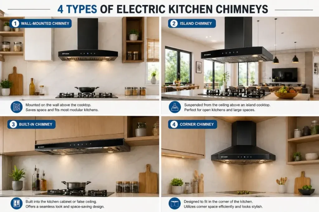 Types of Chimney Electric Kitchen Chimney