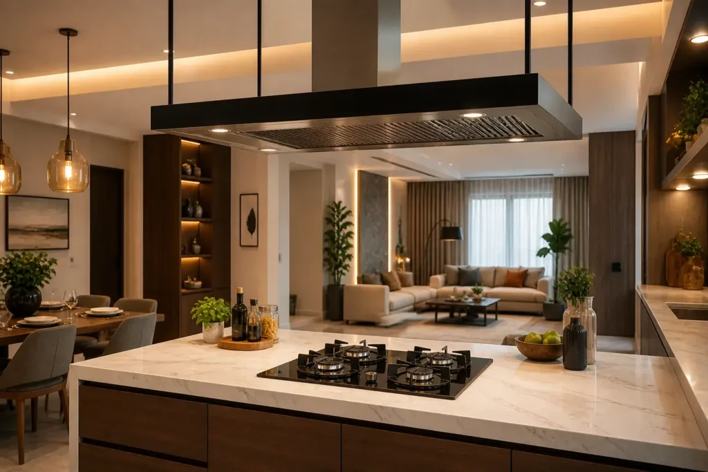 open-plan kitchen