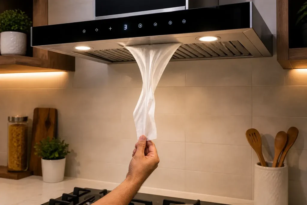 tissue paper under a wall-mounted
