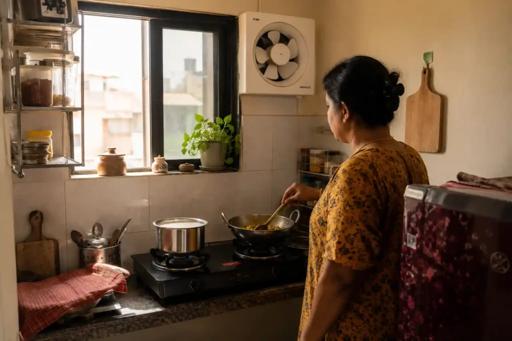 15 Cooking in a cozy kitchen