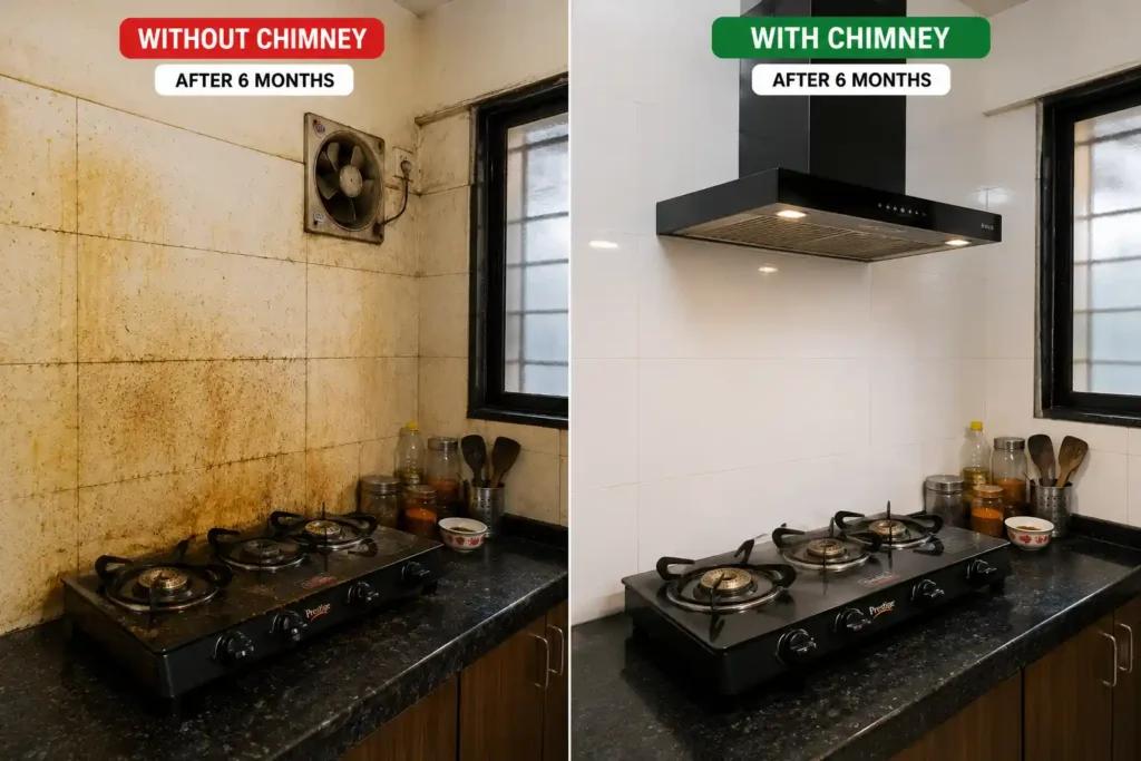 19 Kitchen transformation with vs. without chimney