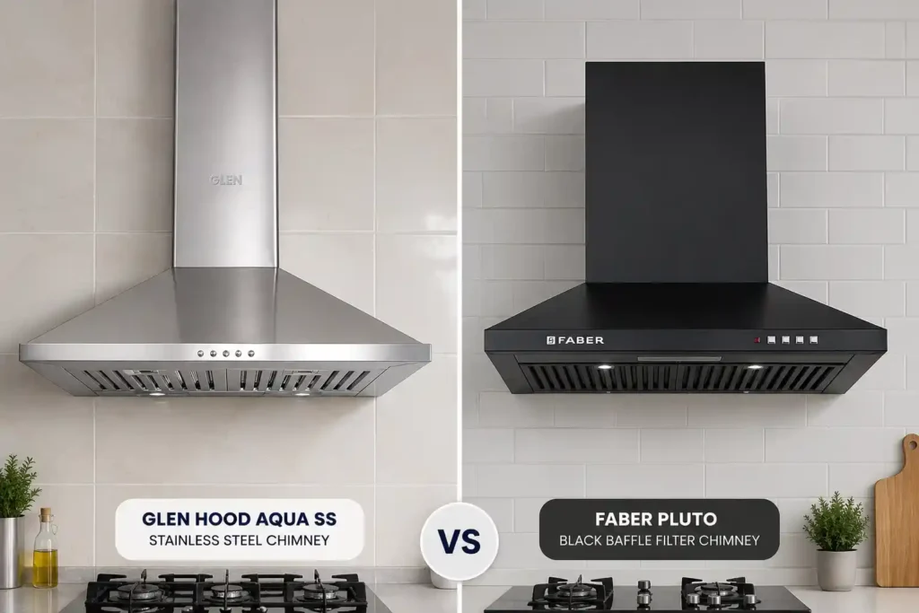 2 Chimney hood comparison Glen vs Faber Glen or Faber chimney