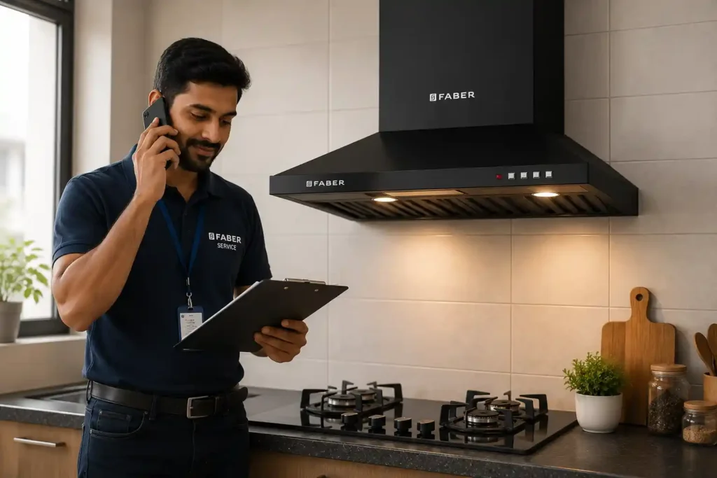 7 Modern kitchen with service worker in frame