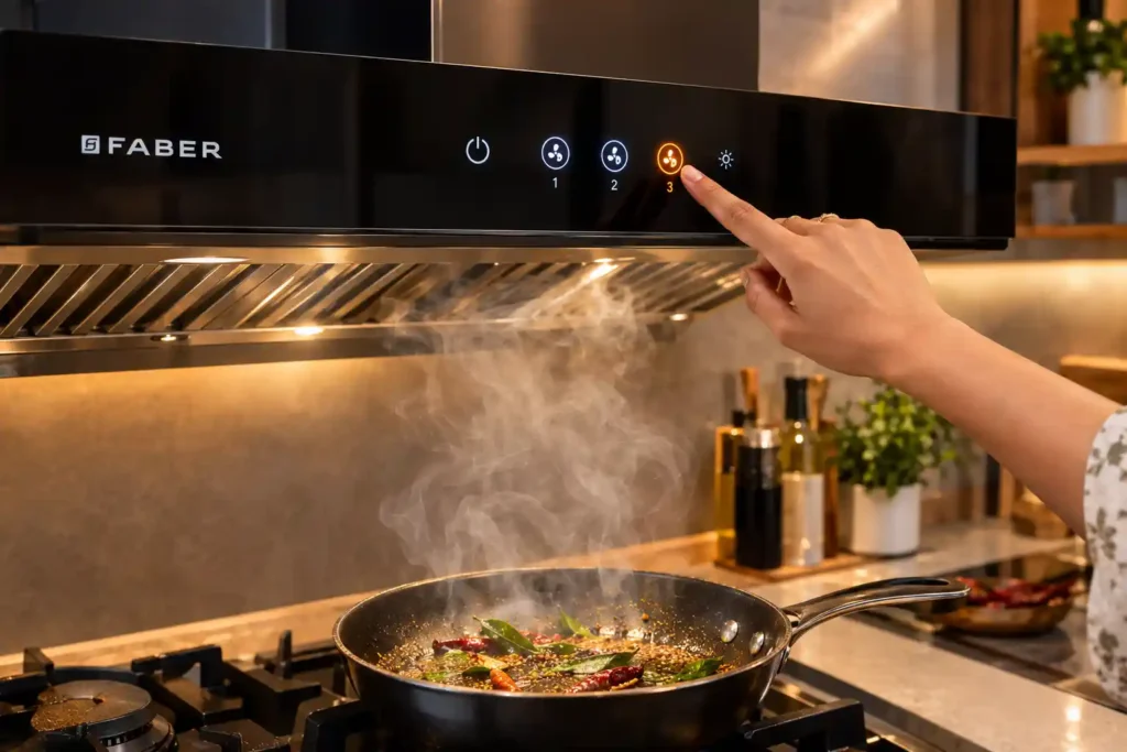 11 Touch-Controlled Cooking Under a Faber Hood