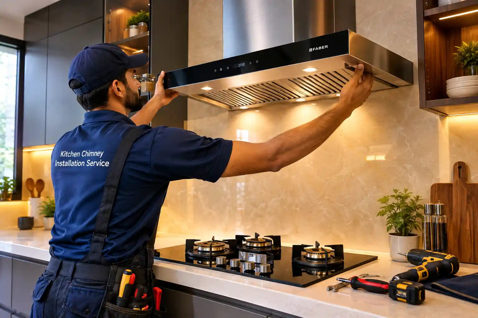 1 Kitchen Hood Installation in a Modern Kitchen Kitchen Chimney Installation Guide