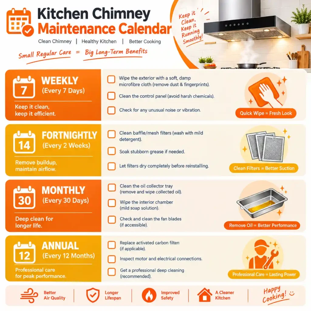 11 Kitchen Chimney Maintenance Calendar How to Clean a Kitchen Chimney at Home