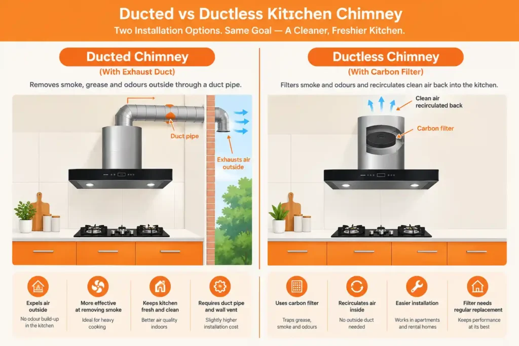 3 Ducted vs Ductless Kitchen Chimneys Kitchen Chimney Installation Guide
