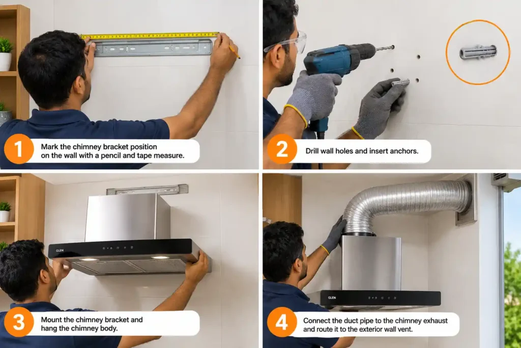 5 Four-Step Kitchen Chimney Installation Guide